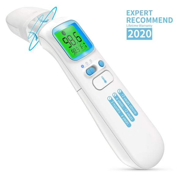 Adult Blue，1pcs Professional Non Contact Infrared Thermometers with Instant Accurate Reading and Fever Alarm Kids Memory Recall for Humans Forehead KZED LCD Digital Thermometer